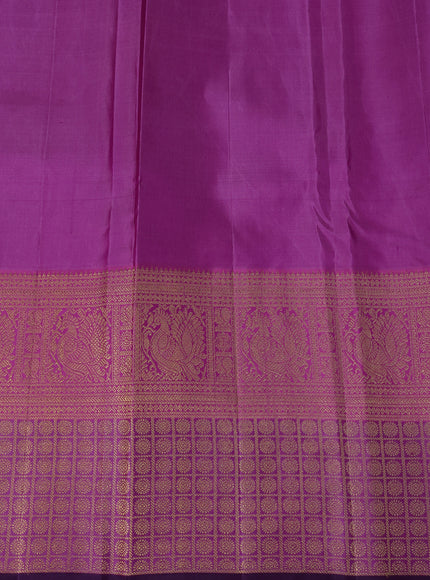 Pista Green - Purple Pure Kanchipuram Silk Saree