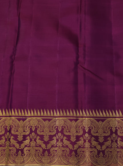 Multi Colour-Purple Pure Kanchipuram Silk Saree