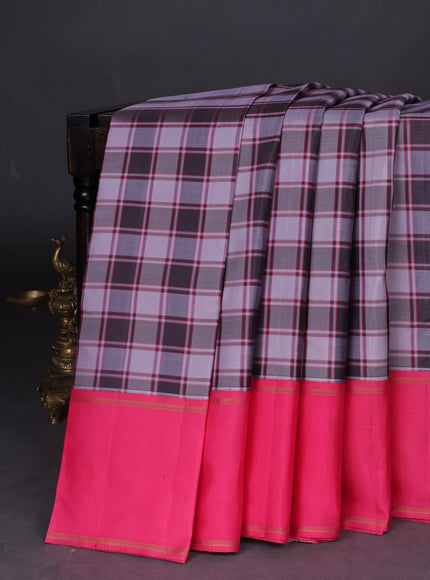 Lavender And Brown-Pink Pure Kanchipuram Silk Saree