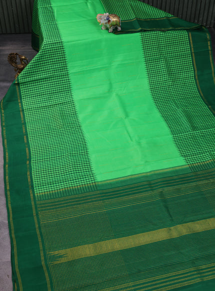 Green-Bottle Green Pure Kanchipuram Silk Saree