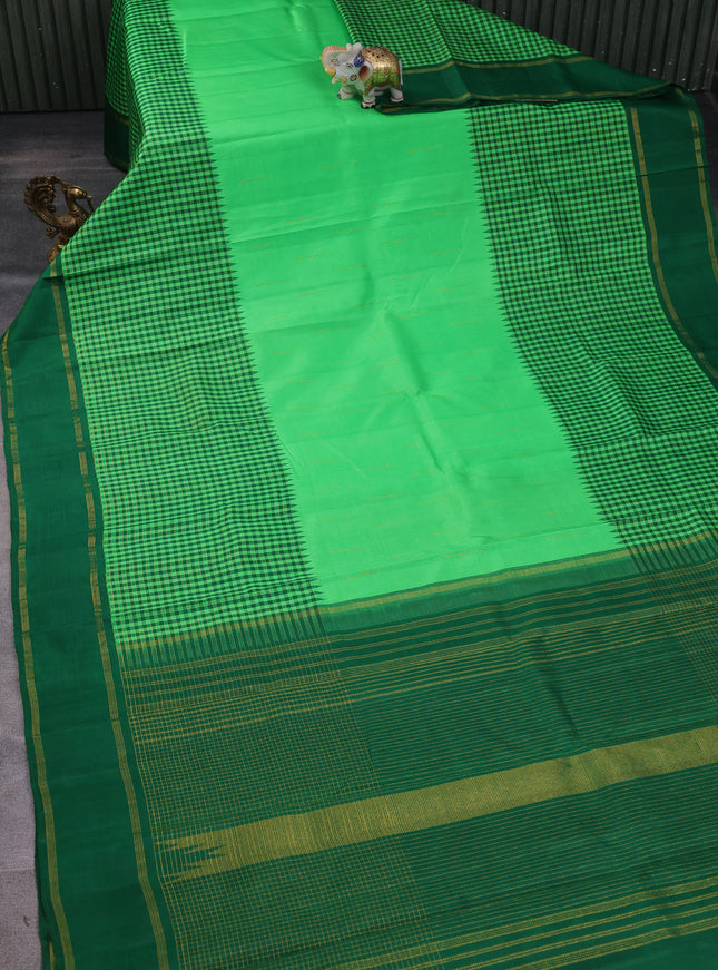 Green-Bottle Green Pure Kanchipuram Silk Saree
