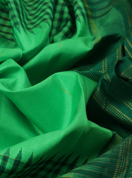 Green-Bottle Green Pure Kanchipuram Silk Saree