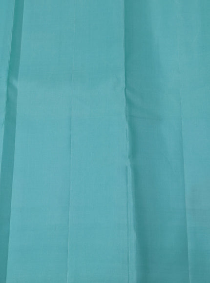 Multi Colour-Teal Green Pure Kanchipuram Silk Saree