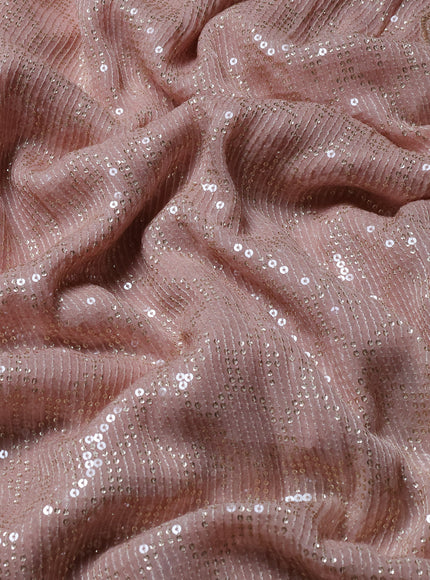 Peach Georgette Sequins Saree