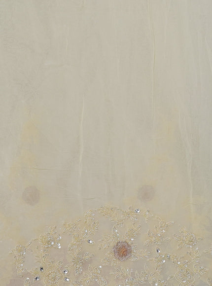 Lemon Yellow Georgette Sequins Saree