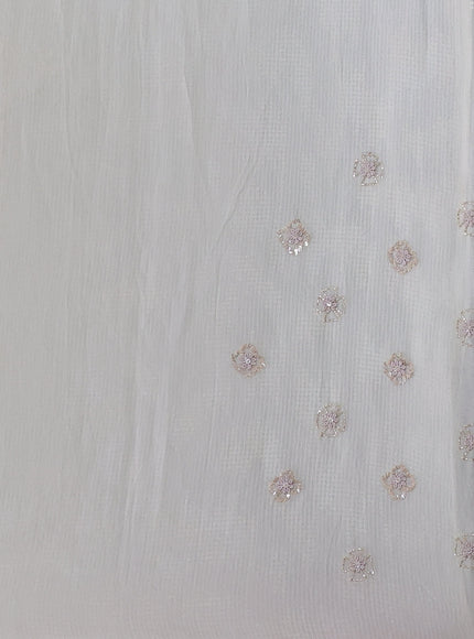 Off White Georgette Sequins Saree