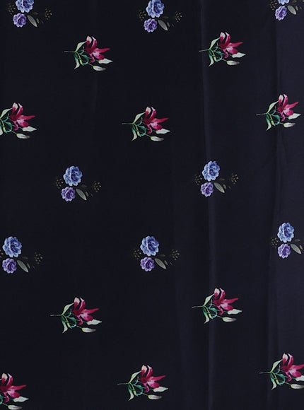 Black Printed Crepe Saree