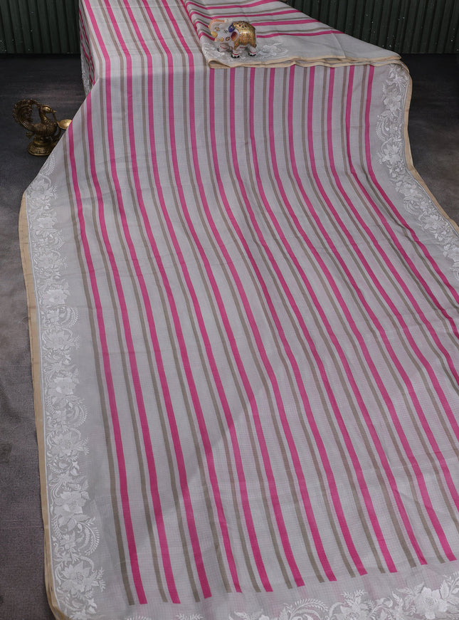 Grey Silk Kota Saree