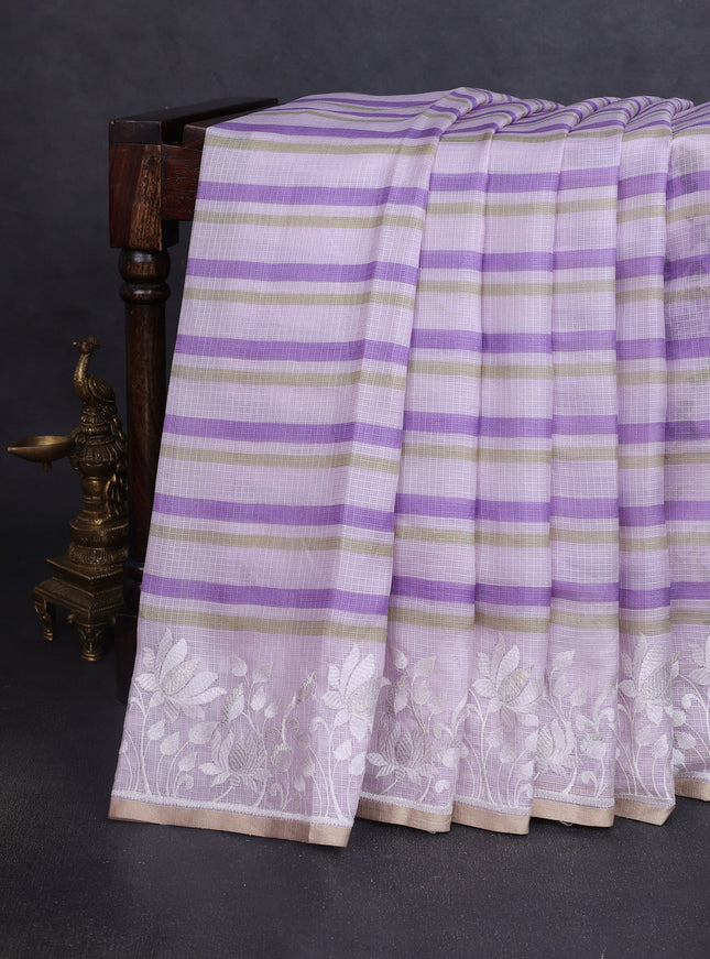 Lavender Silk Kota Saree