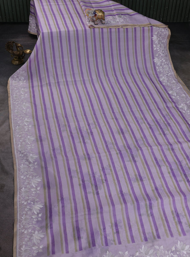 Lavender Silk Kota Saree