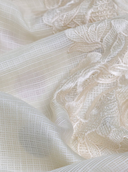 Off White Silk Kota Saree