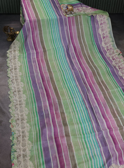 Multi Colour Tussar Silk Saree