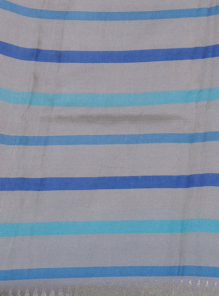 Grey-Blue Tussar Silk Saree