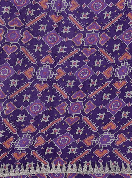 Violet-Beige Tussar Silk Saree