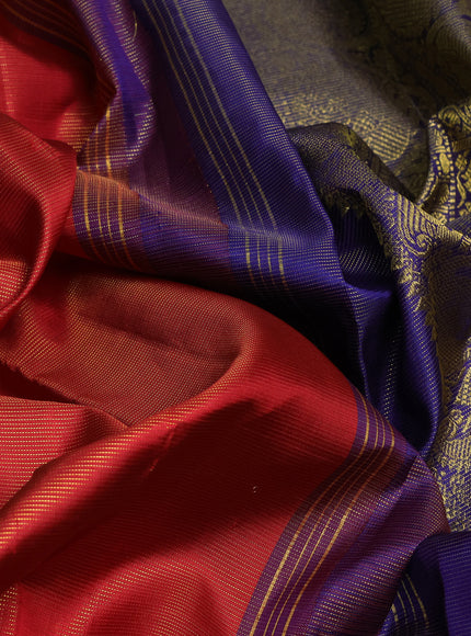 Red-Blue Pure Kanchipuram Silk Saree