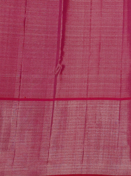 Lemon Yellow-Pink Pure Kanchipuram Silk Saree