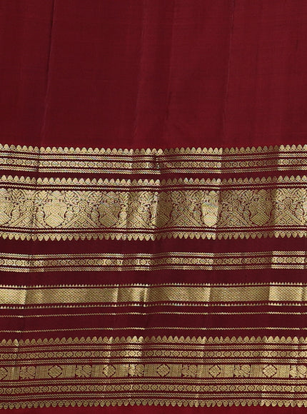 Bottle Green-Maroon Pure Kanchipuram Silk Saree