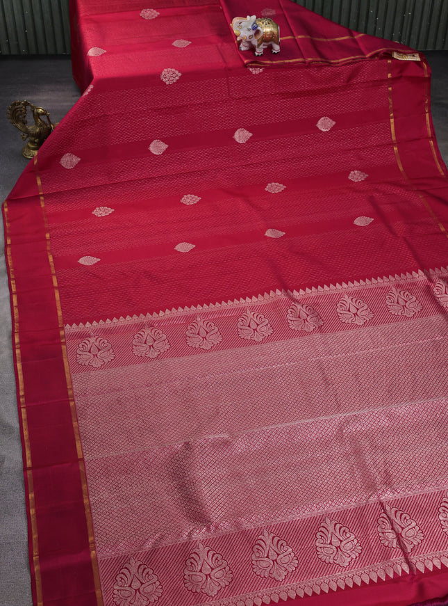 Rani Pink-Green Pure Kanchipuram Silk Saree