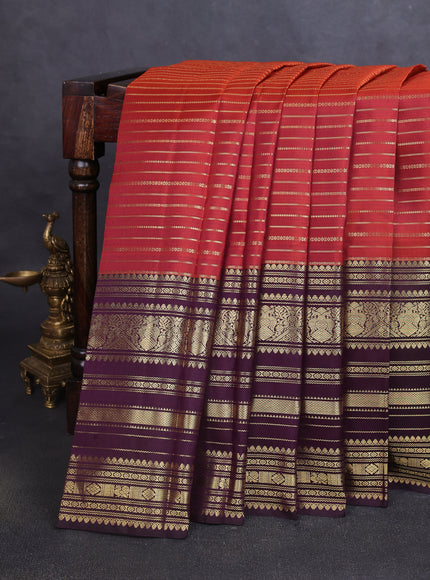 Rust-Deep Wine Pure Kanchipuram Silk Saree