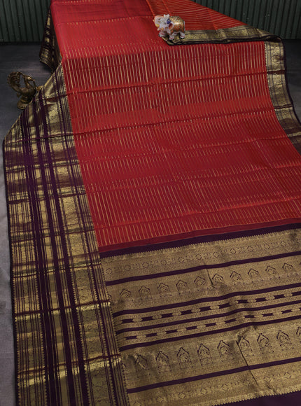 Rust-Deep Wine Pure Kanchipuram Silk Saree