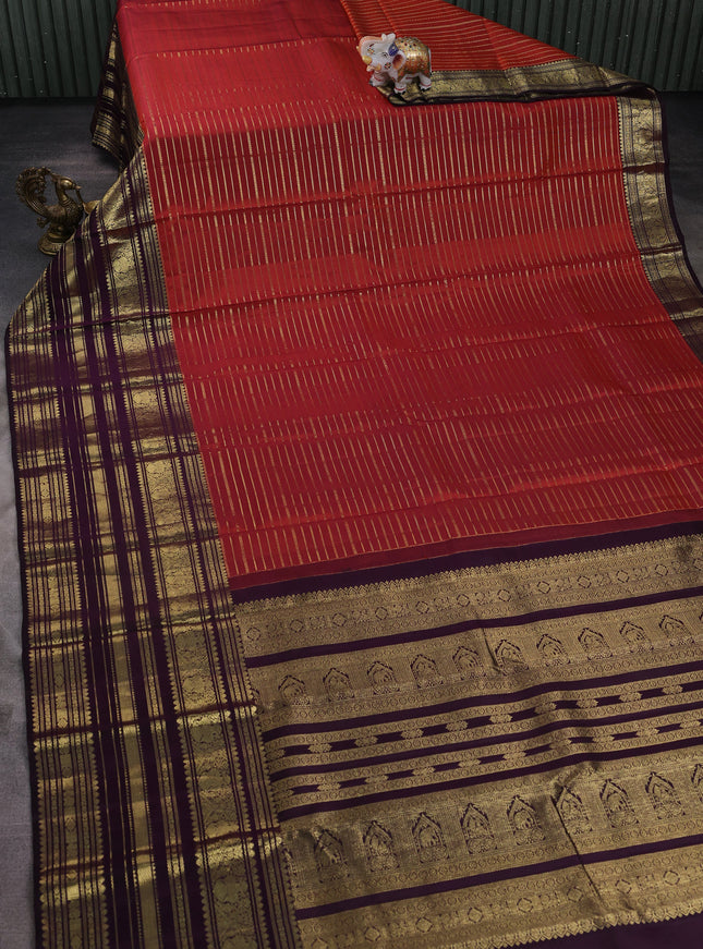 Rust-Deep Wine Pure Kanchipuram Silk Saree
