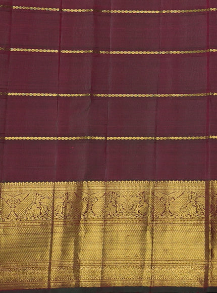 Dark Pink-Green Pure Kanchipuram Silk Saree