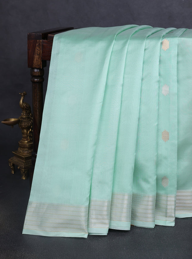 Light Pista Banarasi Poona Silk Saree
