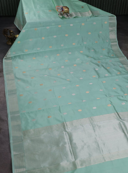 Light Pista Banarasi Poona Silk Saree