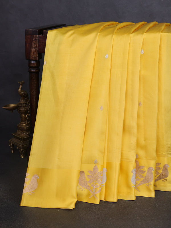 Yellow Banarasi Poona Silk Saree