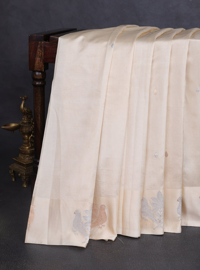 Beige Banarasi Poona Silk Saree