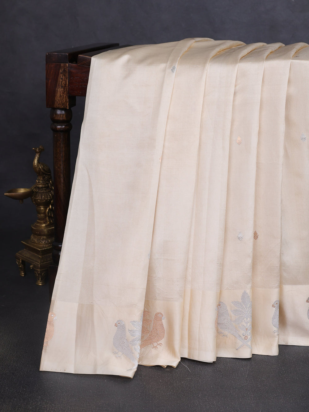 Beige Banarasi Poona Silk Saree