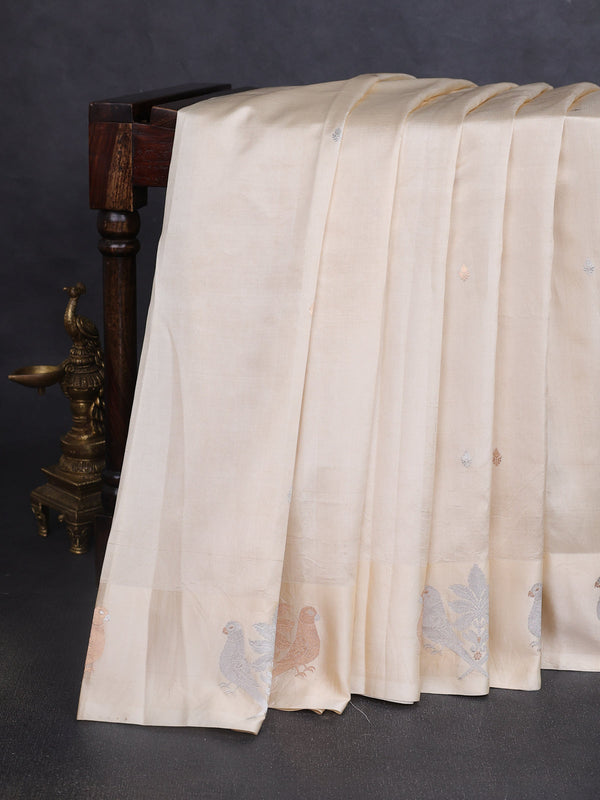 Beige Banarasi Poona Silk Saree