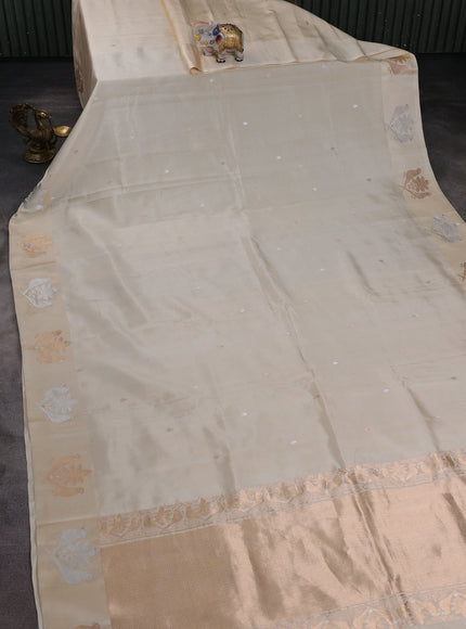 Beige Banarasi Poona Silk Saree