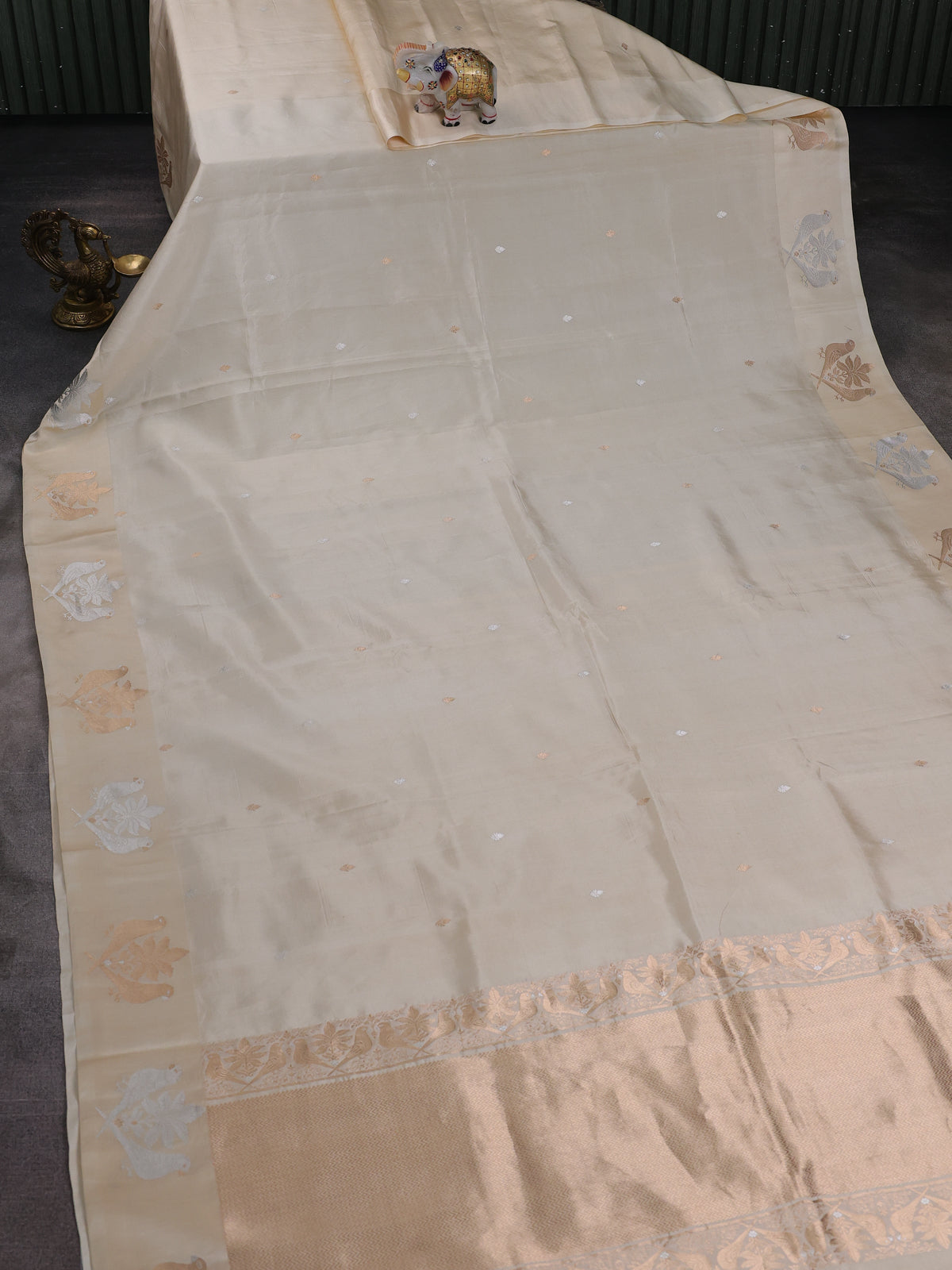 Beige Banarasi Poona Silk Saree