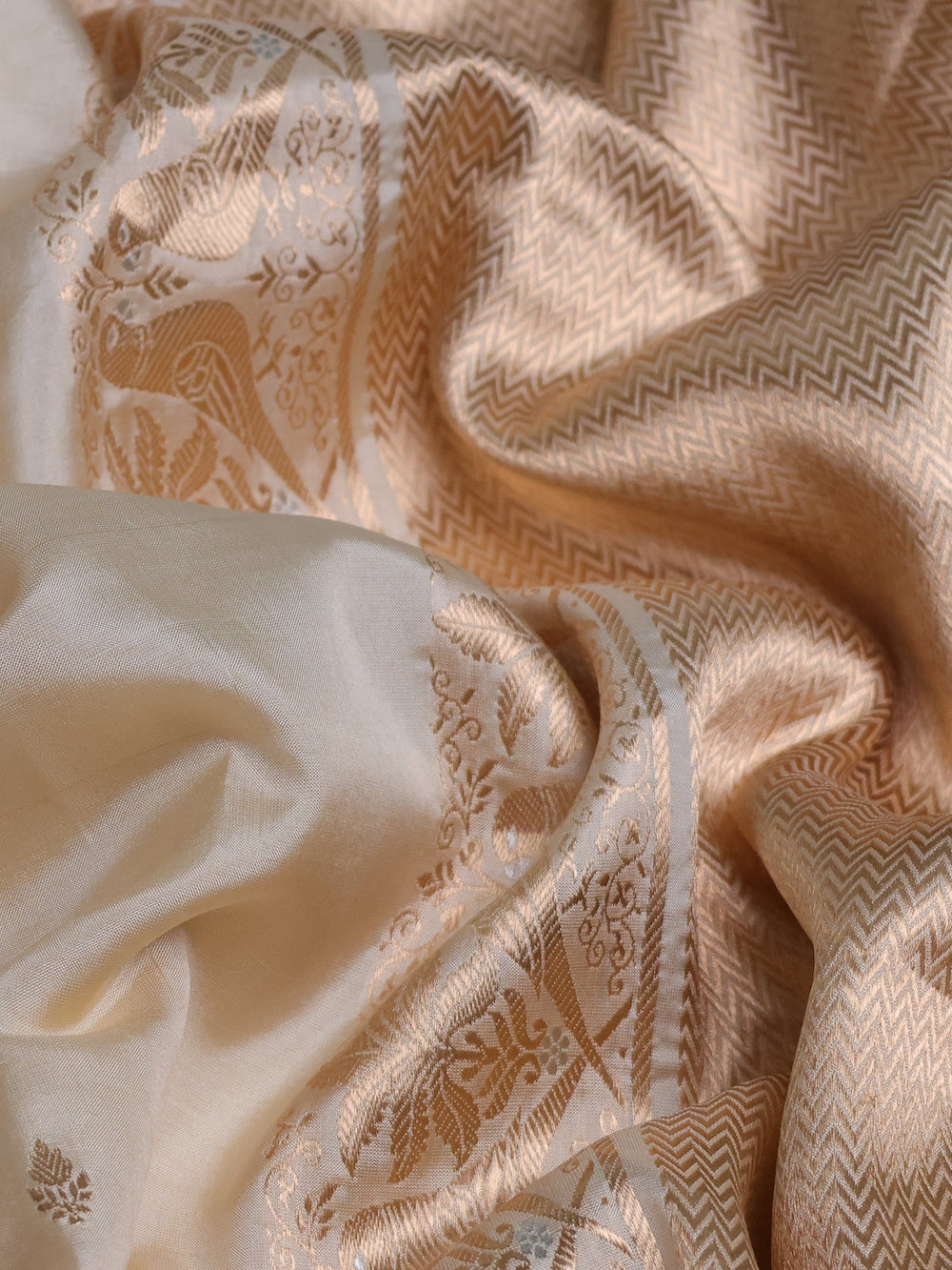 Beige Banarasi Poona Silk Saree