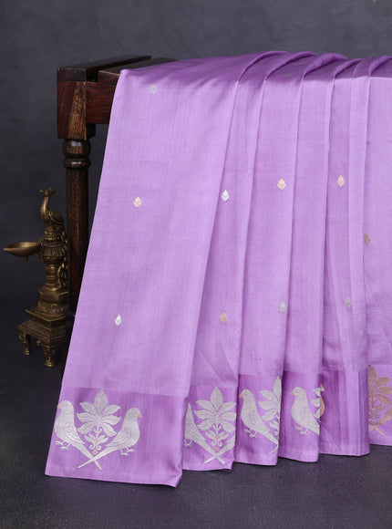 Lilac Banarasi Poona Silk Saree