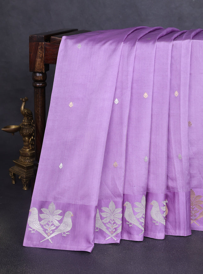 Lilac Banarasi Poona Silk Saree