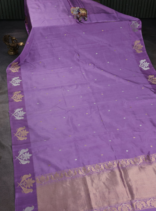 Lilac Banarasi Poona Silk Saree