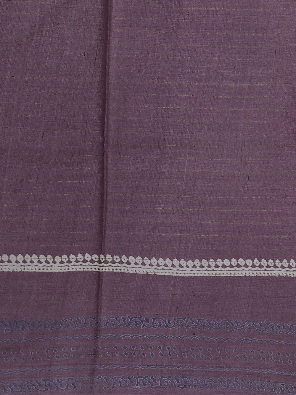 Lilac Printed Tussar Silk Saree