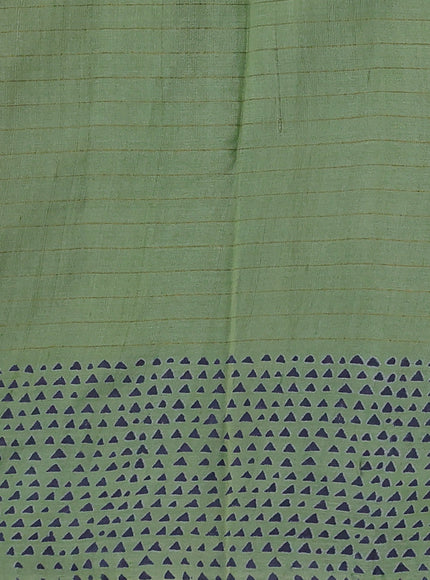 Pista Green Printed Tussar Silk Saree