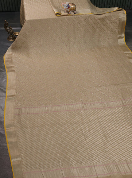 Beige Banarasi Crepe Saree