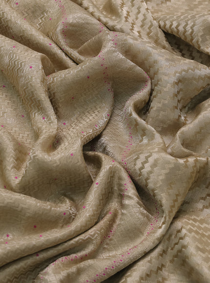 Beige Banarasi Crepe Saree