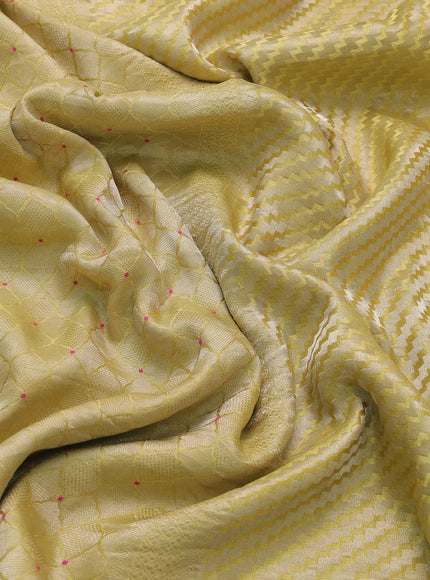 Lemon Yellow Banarasi Crepe Saree