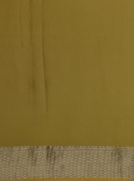 Lemon Yellow Banarasi Crepe Saree