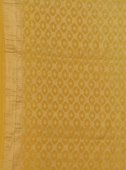 Fluorescent Green -Light Pink Banarasi Kora Saree