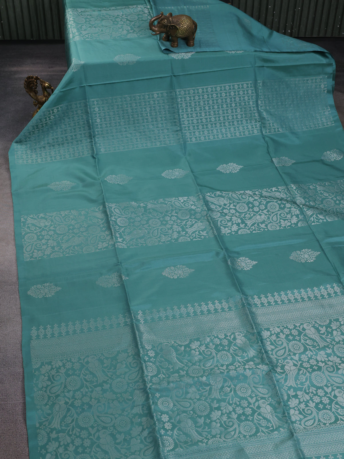 Sea Green Soft Silk Saree