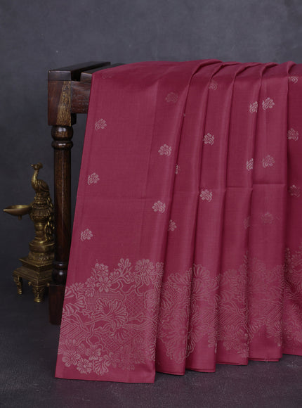 Dark Magenta Soft Silk Saree