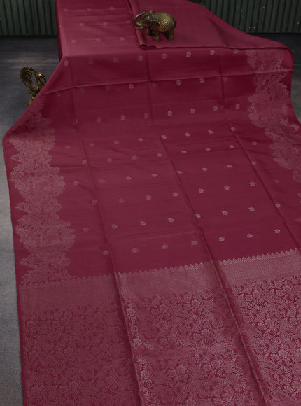 Dark Magenta Soft Silk Saree