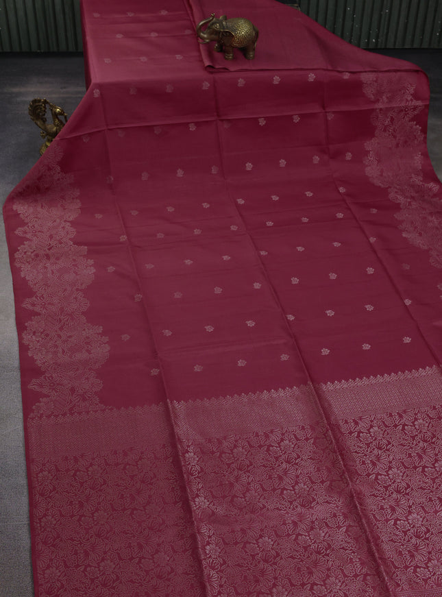 Dark Magenta Soft Silk Saree