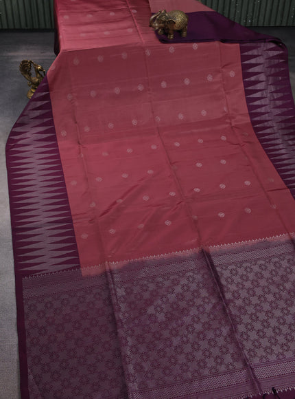 Dark Brown-Purple Soft Silk Saree